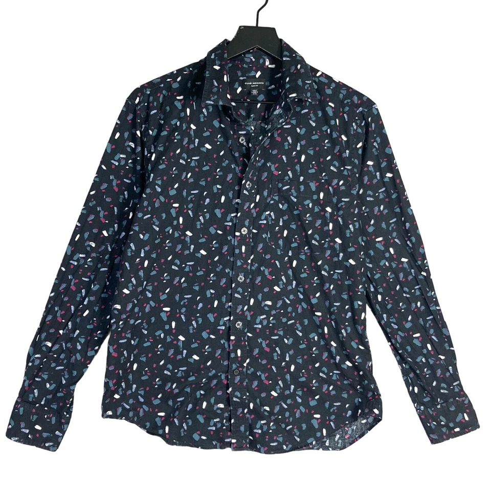 Club Monaco Men's Slim Fit Graphic Print Button-Up Shirt Multicolor M - Image 1 of 4