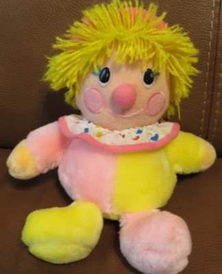 Dakin Baby Things Plush Clown 8” Pastel Color Block  1985 Vintage - Image 1 of 3