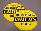2 X CAUTION Automatic Door  Glass Sticker Decal Label Double Sided 6 1/2"