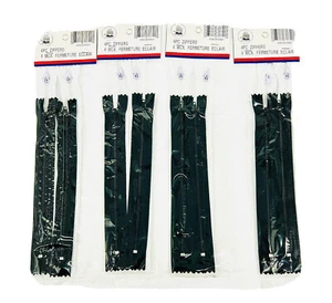 Vintage NOS zippers for Sewing / Crafts, 8", Metal Pull, Black White, Lot of 16 - Picture 1 of 4