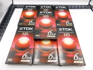 7 New Sealed TDK HS Premium Quality T-120 Blank 6 Hours VHS Video T-120HSBH - Picture 1 of 1