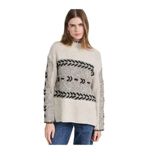 Rails Women's Pullover Raini Sweater XL Multi Heather Gray Cable Knit High Neck - Picture 1 of 7