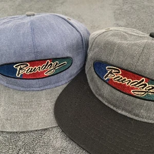 Vintage BANDAG Snapback Hat Cap Embroidered Logo USA made Bundle of 2 Blue Gray - Picture 1 of 11