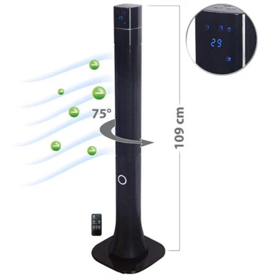 Sichler 3-stufiger Design-Turmventilator mit Ionisator, 75°-Oszillation, 60 W - Bild 1 von 4