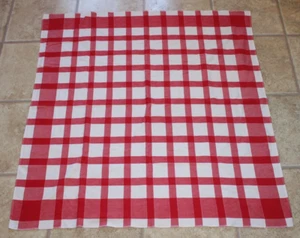 Vintage Tischdecke - Simtex rot und weiß Karo Design 46 3/4" x 49 1/4" - Bild 1 von 6