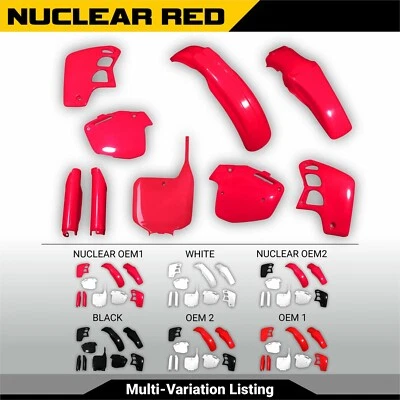 Kit de carrocería de plástico para motocross Honda CR500R 1995-2001 NEGRO/BLANCO/NUCLEAR Foto 1 de 4