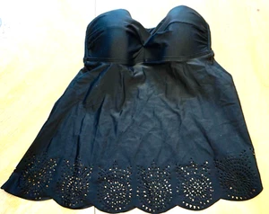 CAMISETA TANKINI MERONA MUJER BORDE VOLANTES HALTER TALLA PEQUEÑA NEGRA ¡NUEVA! **LEER ANUNCIO** - Imagen 1 de 4