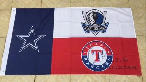 Cowboys Rangers Mavericks Flag 3x5 Dallas Texas Mavs Red White Blue RARE Banner Cover