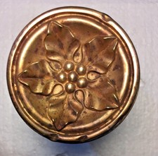 Antique Victorian Poinsettia Flower Pattern Brass Door Stop