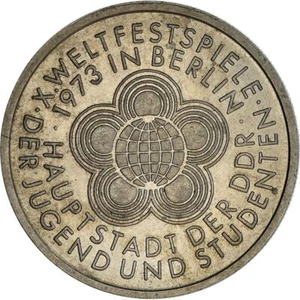 German Democratic Republic 10 Mark Coin | Globe | Youth Festival | KM44 | 1973 - Picture 1 of 16