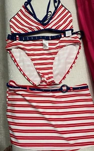 Girl's bathing suit size 16,  Three Piece set, halter neck tank top with  brief - Picture 1 of 6