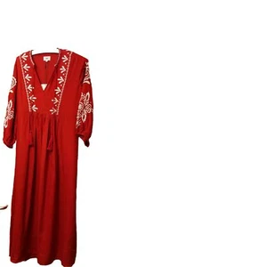 An'ge Dress Size Small Red Oliviero Boho Embroidered Maxi Summer New RRP £60 - Picture 1 of 6