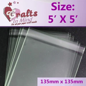 100 - 5" x 5" Cello Bags Self Seal for Greeting Cards - Picture 1 of 1