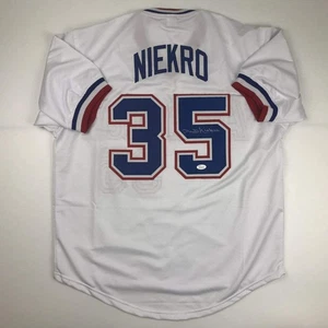 Autographed/Signed PHIL NIEKRO Atlanta White Baseball Jersey JSA COA Holo Only - Picture 1 of 4