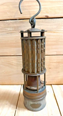 Antique Wolf Safety Coal Miner Lantern – Brass Carbide Lamp Vintage Mining Light - Image 1 of 4