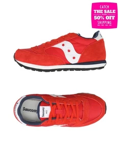 SAUCONY Kids Leather Techno Fabric Sneakers EU 33 UK 13.5 US 1.5 Logo Red Flat - Picture 1 of 2