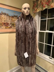 NEW! 86"- 8" Gray Silver Fox Real Fur Scarf Neck Wrap Stole Old Hollywood USA - Picture 1 of 8