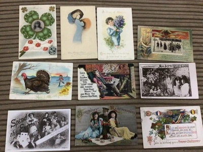 10 EARLY 1900s MISCELLANEOUS GREETINGS POSTCARDS - Image 1 of 2