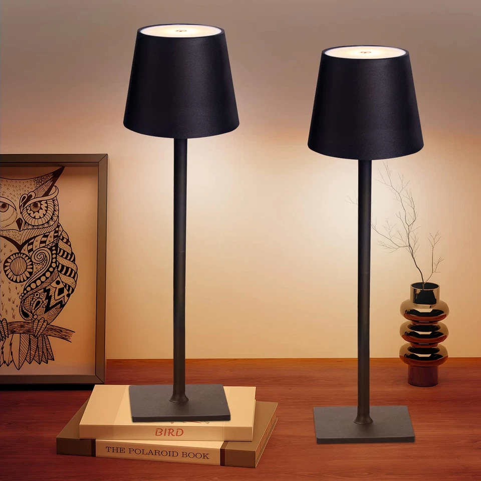 CHLORANTHUS 2 Pack Cordless Table Lamps, 3 Colors Stepless Dimming, 5000mAh R... - Image 1 of 4