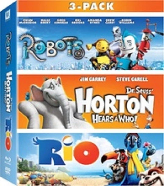 Robots, Horton Hears A Who, Rio   (3 Movie Bluray DVD Box Set) - Image 1 of 1