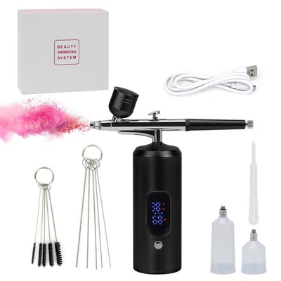 AIRBRUSH SET MIT SPRITZPISTOLE kabelloses KOMPRESSOR KOMPLETT SET SprühPistole. - Bild 1 von 4