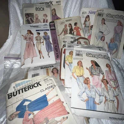 Vintage 80s & 90s Sewing Pattern Lot 21 Cut & Uncut Mixed Sizes - Image 1 of 4
