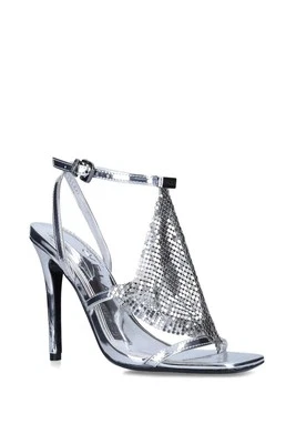 BNIB CARVELA By Kurt Geiger Silver Chainmail Armor Sandals EU 38 US 7.5 NEW - Image 1 of 4