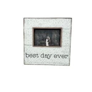 Primitives By Kathy Best Day Ever Holz Hochzeit Hochzeit Braut 4x6 Fotorahmen - Bild 1 von 3