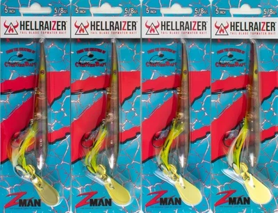 (LOTE DE 4) Z-MAN HELLRAIZER 5/8 OZ HR5-07 GHOST GILL H7125 Foto 1 de 2