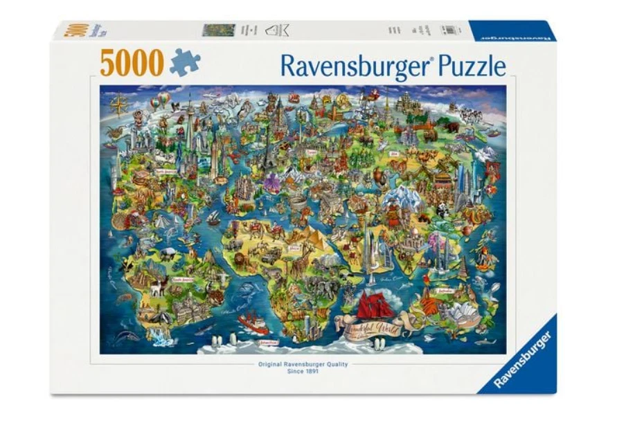RAVENSBURGER 5000 PIECE PUZZLE ILLUSTRATED WORLD MAP 2026 *PRE ORDER* CHECK 2026 - Image 1 of 1