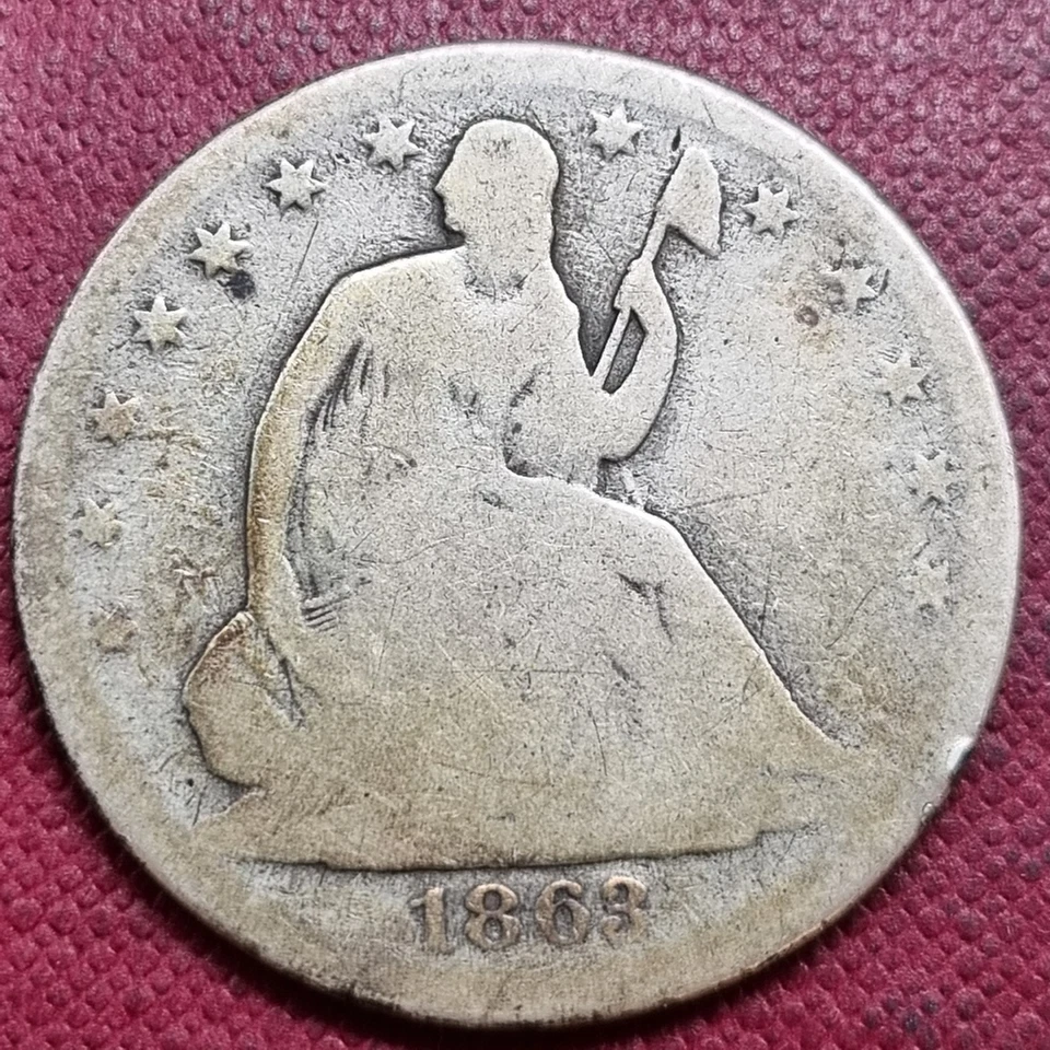 1863 Seated Liberty Half Dollar 50c Circulated Better Date #94463 - Image 1 of 2