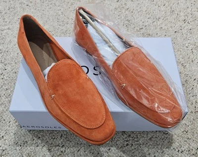NIB NEW Aerosoles Women Mandarin Orange Suede Neo Loafer Flats Size 9 9M M - Image 1 of 4