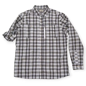 Camisa de pesca LL Bean Tech para hombre L alta abotonada a cuadros manga larga lengüeta enrollable - Imagen 1 de 13