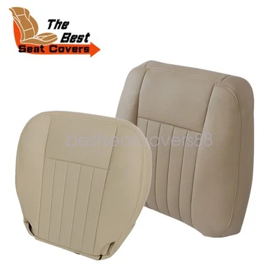 2x For 2003-2006 Lincoln Navigator Driver Top & Bottom Leather Seat Cover Tan - Image 1 of 4