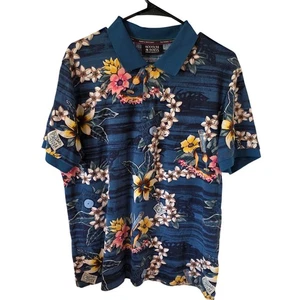 Scotch & Soda Herren Poloshirt Hawaii Tropical Print Größe XL Blau Bio - Bild 1 von 4