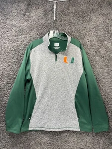 Miami Hurricanes Mens Sweater Box Seat Clothing Co 1/4 Zip Sweater XL Gray Green - Picture 1 of 11