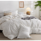 White Queen Duvet Cover Zippered Set with Pillow Cases by Bedsure