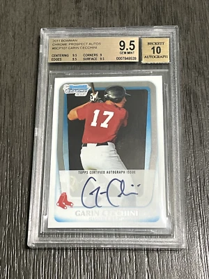 2011 Bowman Chrome Prospect Autos Garin Cecchini #BCP107 BGS 9.5 - Imagem 1 de 2