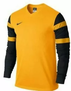 Nike MENS Dri-FIT Football Shirt Trophy II University Gold/Black LONG SLEEVE M - Picture 1 of 6