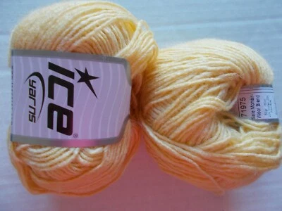 Hilos de hielo Mohair mezcla de lana hilo, amarillo claro, lote de 2 (176 yardas ea) Foto 1 de 2