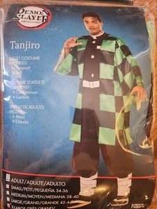 Anime Demon Slayer Tanjiro Adult Costume X-Large Jumpsuit &Belt ๐ Cosplay Manga - Picture 1 of 5