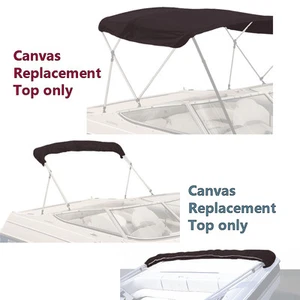 BIMINI TOP BOAT COVER CANVAS FABRIC BLACK W/BOOT FITS 3 BOW 72"L 54"H 73"-78"W - Bild 1 von 1