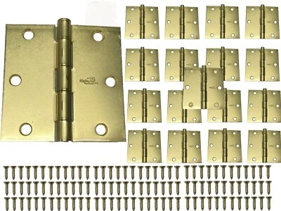 HINGES (18 PACK) DOOR 3.5" SQUARE  Satin Brass National Hardware COMMERCIAL - Image 1 of 3