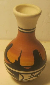 Southwestern Thema Mini Kunst Keramik VASE auf der Unterseite signiert!!!! - Bild 1 von 4