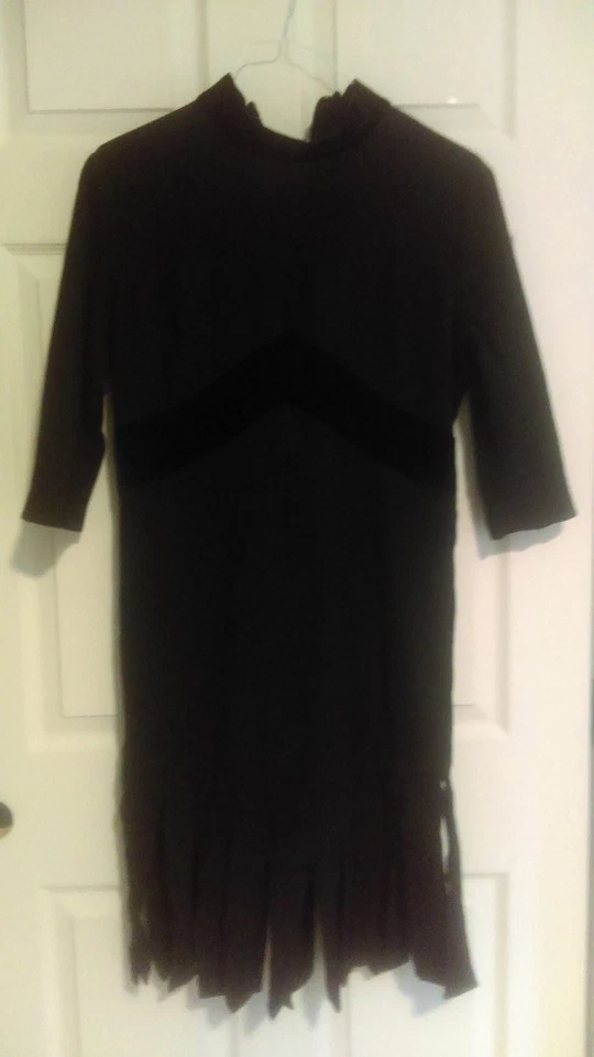 黑色羊毛混纺面料连衣裙中世纪服装剧院 SA 或 CL — 第 1/1 张图片