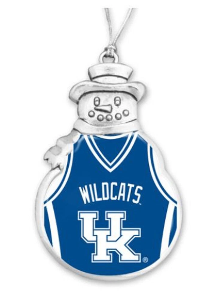 60629 Kentucky Wildcats Baloncesto Jersey Muñeco de Nieve Adorno de Navidad Foto 1 de 1