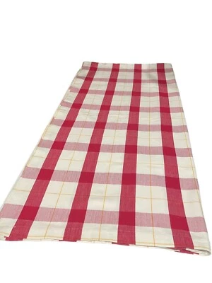 Pottery Barn Buffalo Plaid Large 68x114" 100% Cotton Tablecloth w/ Napkins 8 EUC - Image 1 of 4