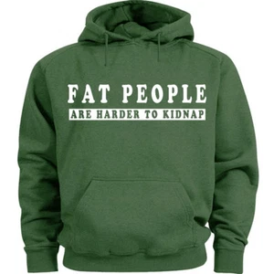 Funny Saying Fat People Hoodie Sweatshirt for Men Bigmen Size Clothes - Picture 1 of 1