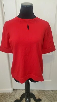 Pendleton Woolen Mills Silk Blend Red Blouse Size Large Short Sleeve NWT - Image 1 of 4