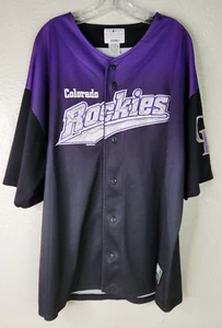 VTG Colorado Rockies Jersey 2XL MLB Puma Genuine Embroidered 2001 Purple Black - Picture 1 of 13